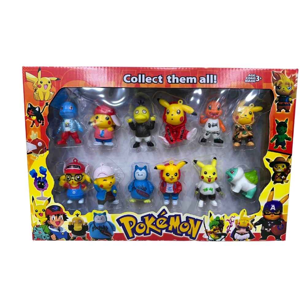 Pokémon 12-Piece Pikachu Character Toy Set Grover Techno
