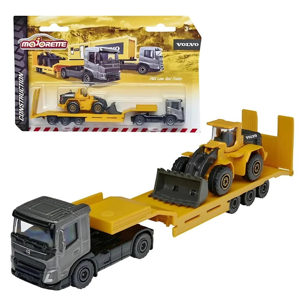 Majorette Volvo FMX Low Bed Trailer with Loader