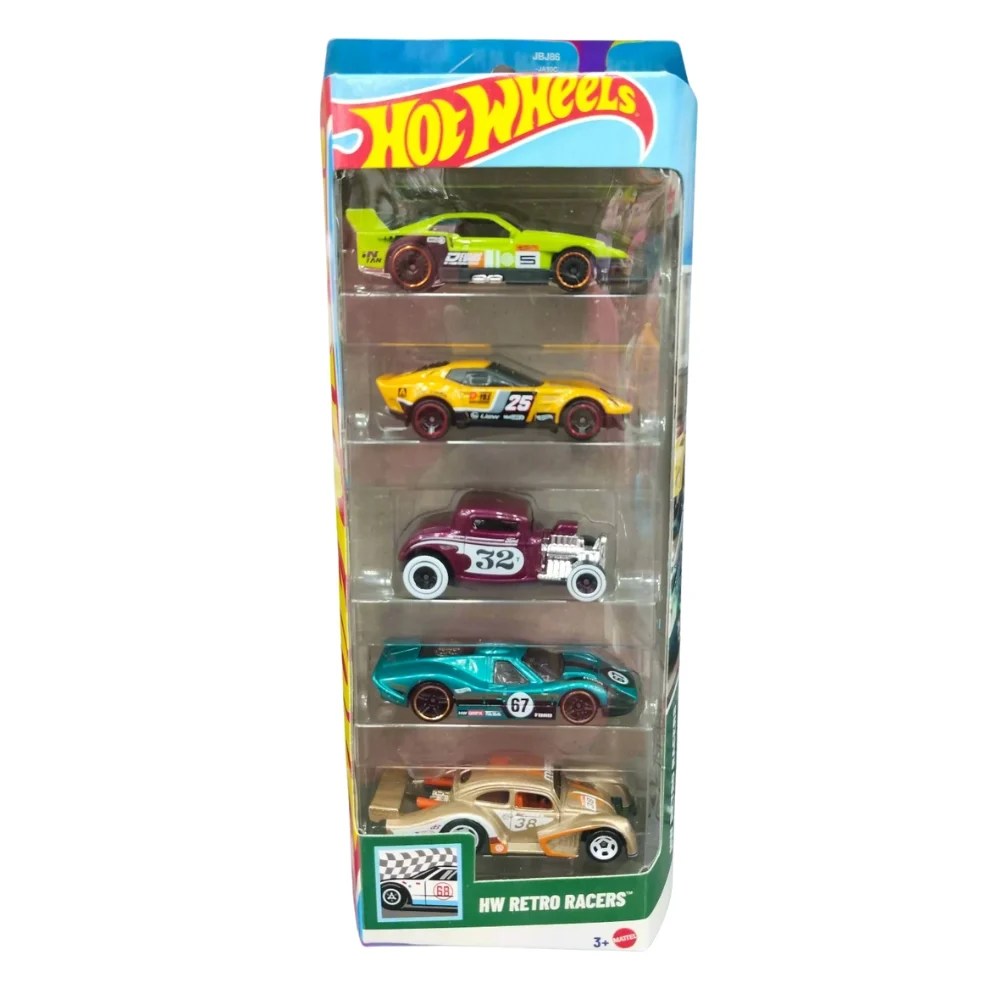 Hot Wheels Retro Racers 5-Pack | Vintage Racing Cars Set