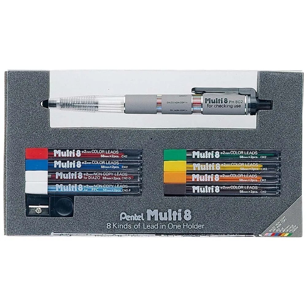 Pentel Multi 8 Mechanical Pencil PH802ST – 8 Color Lead Holder (2.0mm)
