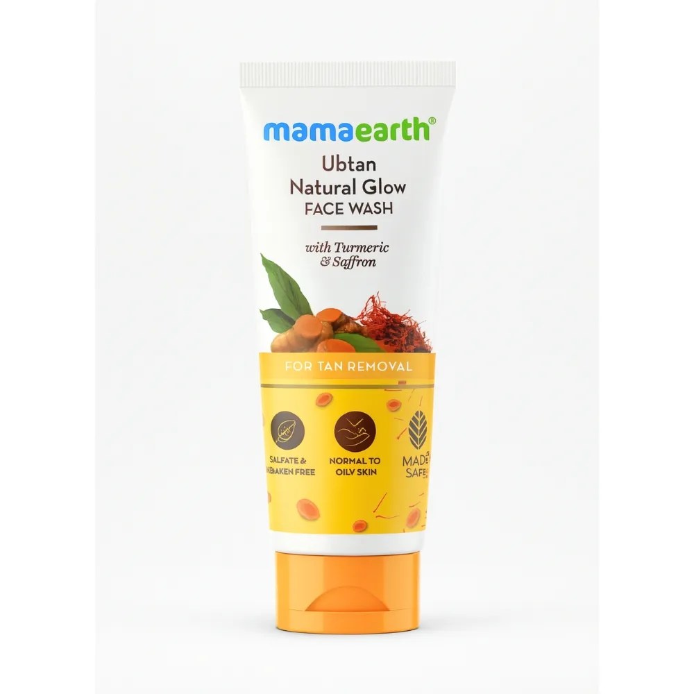 Mamaearth Ubtan Natural Glow Face Wash with Turmeric & Saffron – 100ml