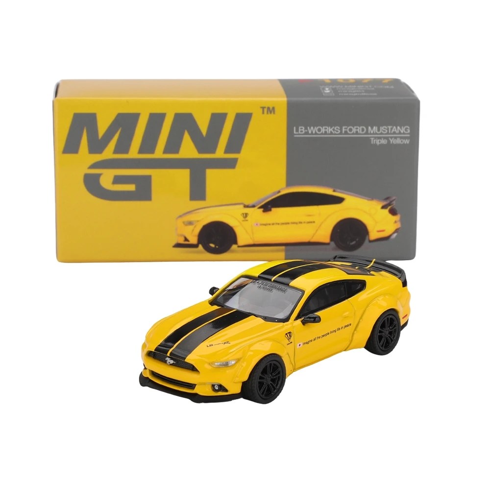 Mini GT LB-WORKS Ford Mustang Triple Yellow - Grover Techno