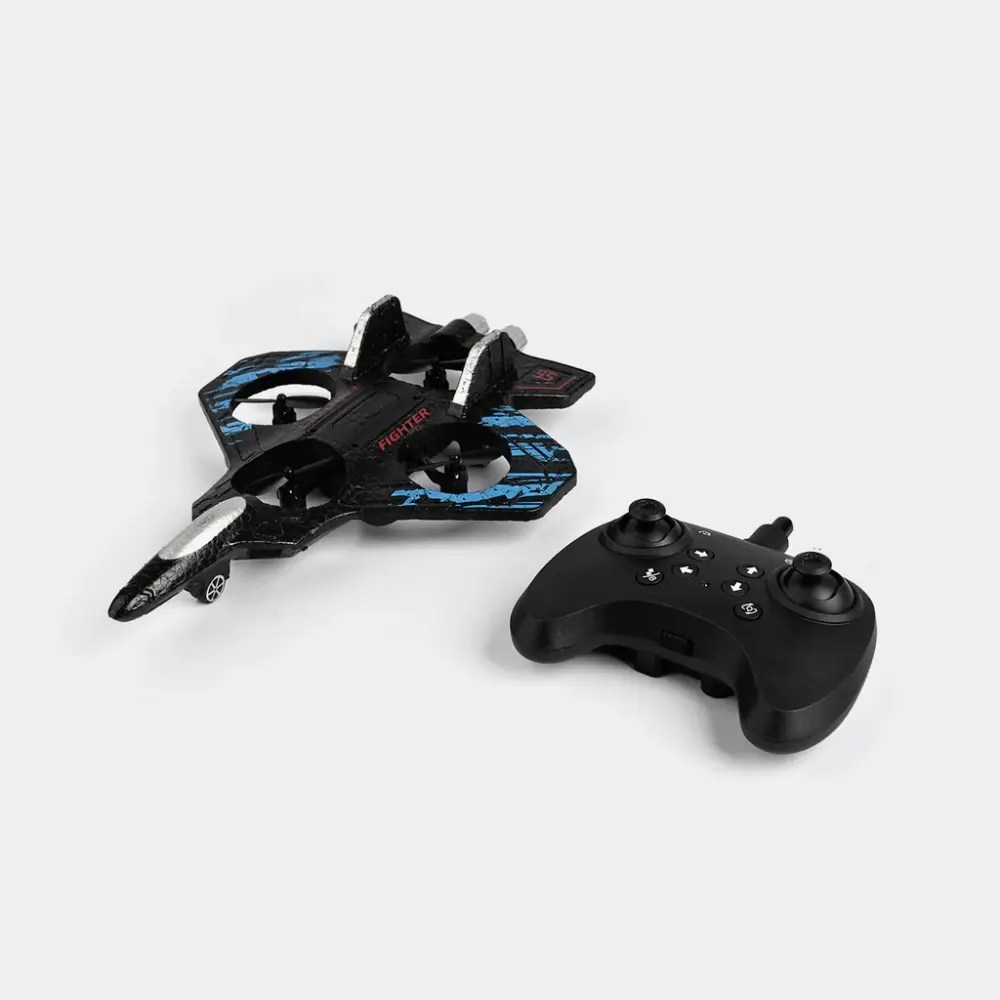 RC Fighter Plane Drone Toy | 2.4GHz Remote Control Flying Aircraft with Lights