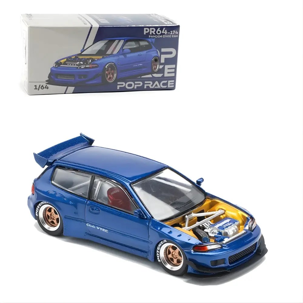 Pop Race Pandem Honda Civic EG6 1:64 Diecast Car