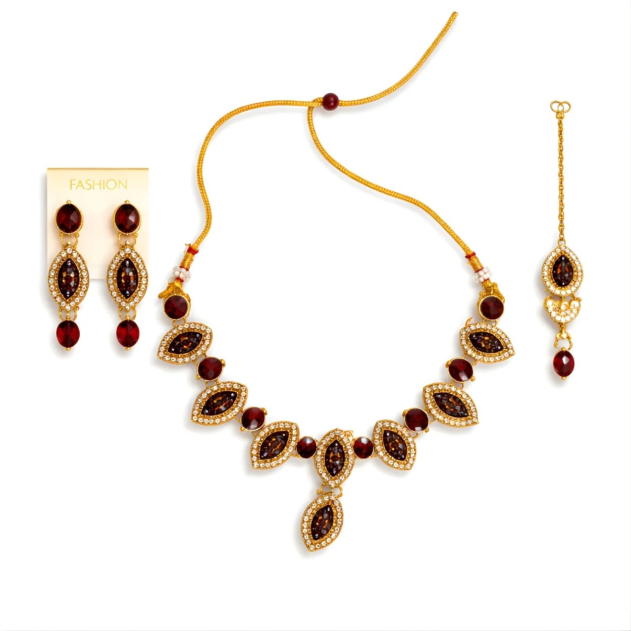 Royal Red Kundan Necklace Set