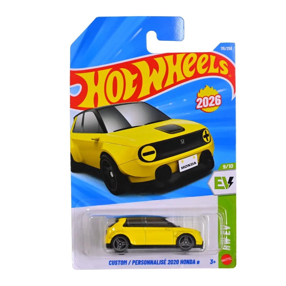 Hot Wheels Custom Personalized 2020 Honda e yellow 115 250 Product Description Add a modern electric city car to your Hot Wheels collection with the Custom Personalized 2020 Honda e in bright yellow color. This model features a clean compact design, smooth curves, and a futuristic look that works perfectly for both play and display. Inspired by the real world Honda e electric car, this Hot Wheels model is ideal for collectors, EV fans, and kids who enjoy modern die cast vehicles. Strong build quality and smooth rolling wheels make it a great choice for everyday play or keeping carded as a collectible. Key Features Original Hot Wheels die cast car Custom Personalized 2020 Honda e modern EV design Yellow color with clean detailing Smooth rolling wheels Card number 115 out of 250 Suitable for ages 3 years and above SEO Friendly Product Details This Hot Wheels Custom Personalized 2020 Honda e yellow edition is perfect for collectors searching for Hot Wheels electric cars, Honda toy cars, modern city cars, die cast collectible vehicles, and Hot Wheels single card models. Ideal for kids toys, EV car lovers, and Hot Wheels display collections.