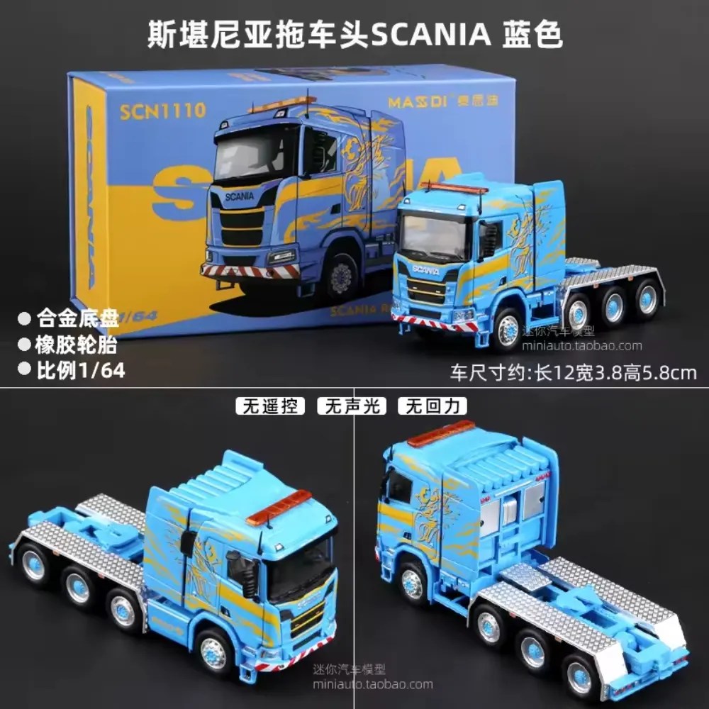 Massdi 1:64 Scania R650 Blue Diecast Truck