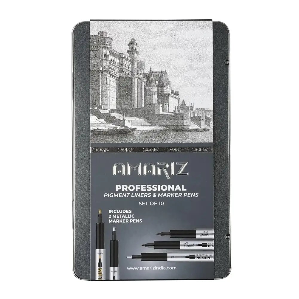 Amariz Professional Pigment Liners & Marker Pens – Set of 10