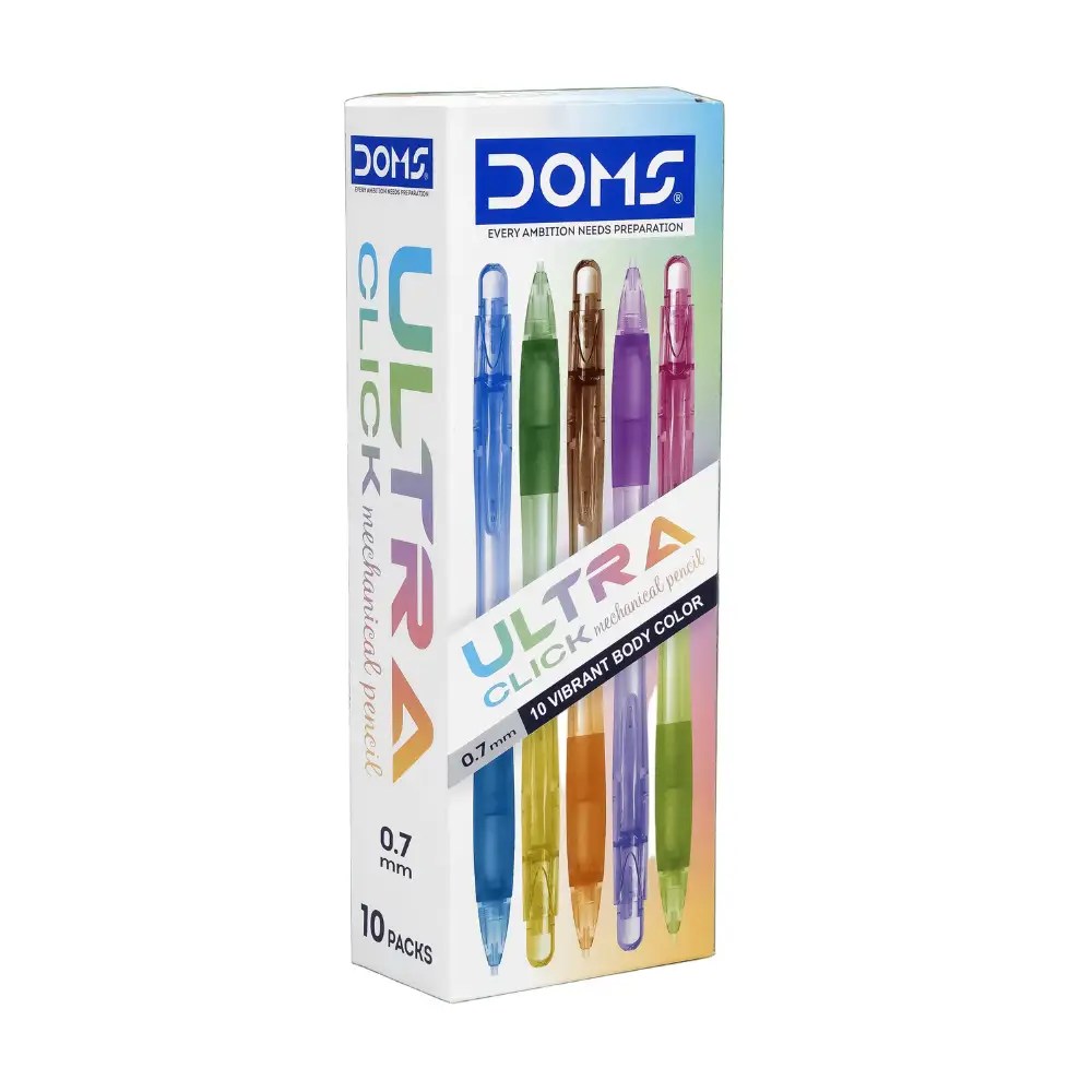 DOMS Ultra Click Mechanical Pencil 0.7mm (10 Pack)