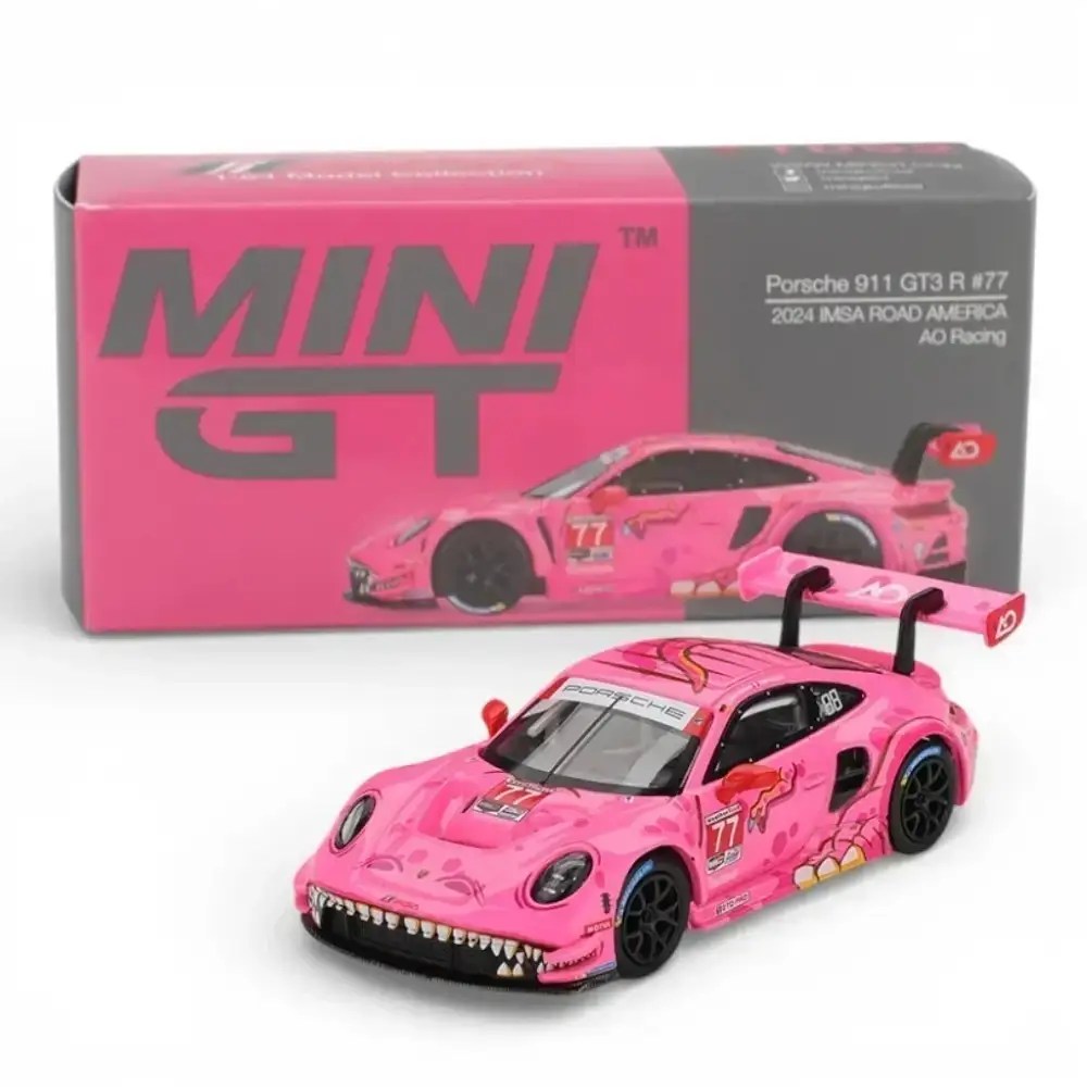 Mini GT Porsche 911 GT3 R #77 Pink AO Racing (2024 IMSA)