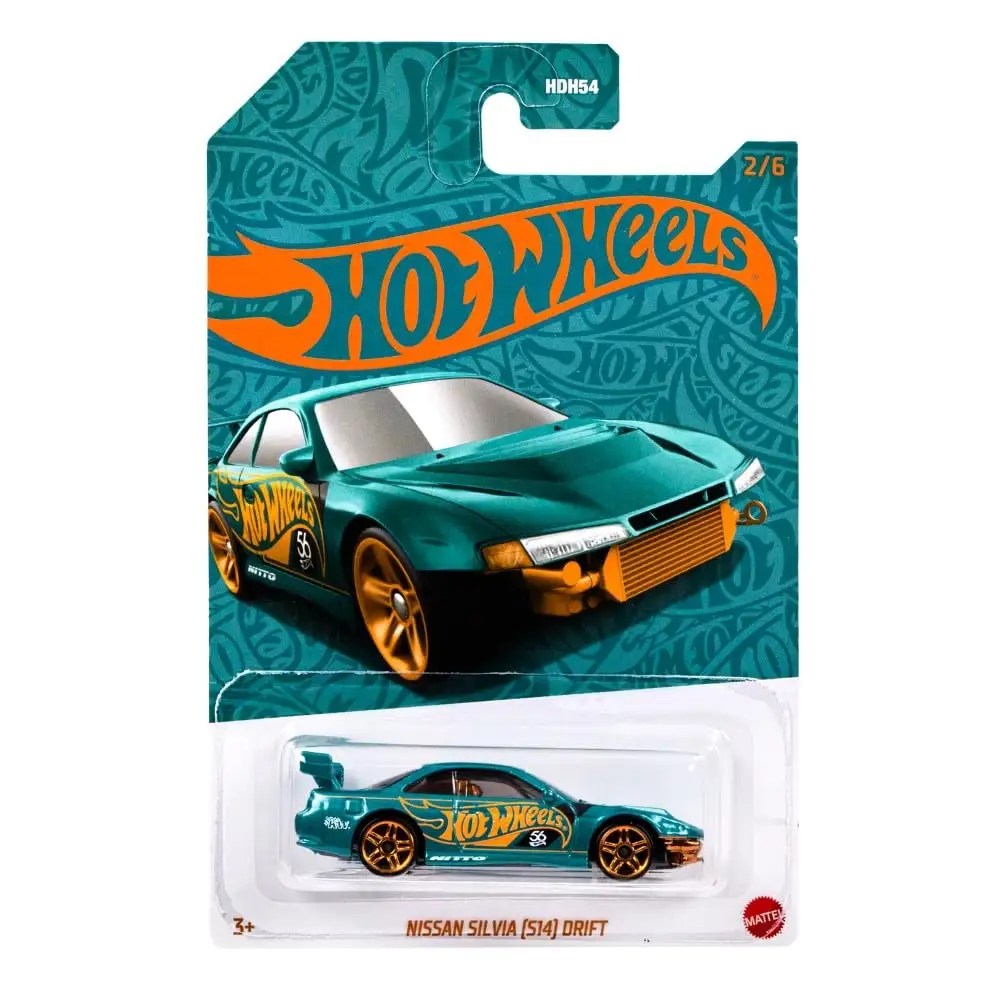 Hot Wheels Nissan Silvia S14 Drift Teal 2/6 Die-Cast Car
