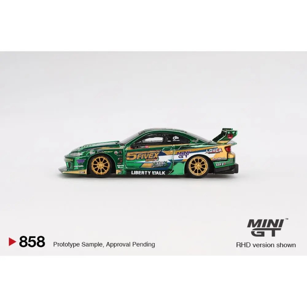 Mini GT 858 Nissan Silvia S15 Liberty Walk SfiveX Green
