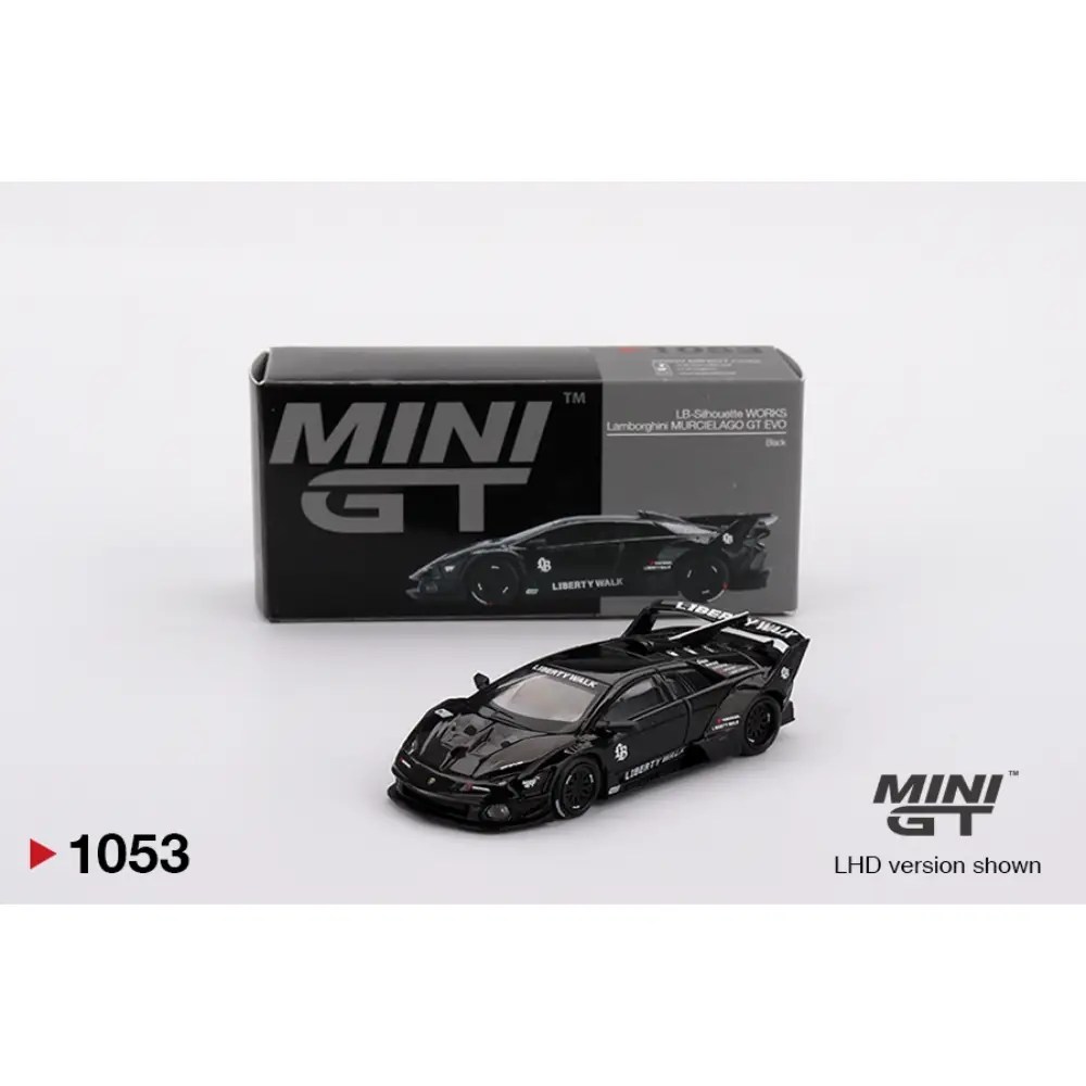 Mini GT LB-Silhouette Works Lamborghini Murciélago GT EVO Black Diecast Car 1:64 Scale (LHD)