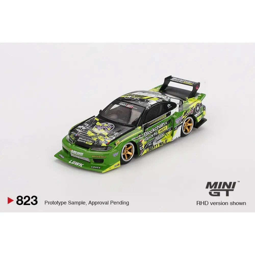 Mini GT Nissan Silvia S15 LB-Super Silhouette Blockchain Sports Drift 1:64 Diecast Car (RHD)