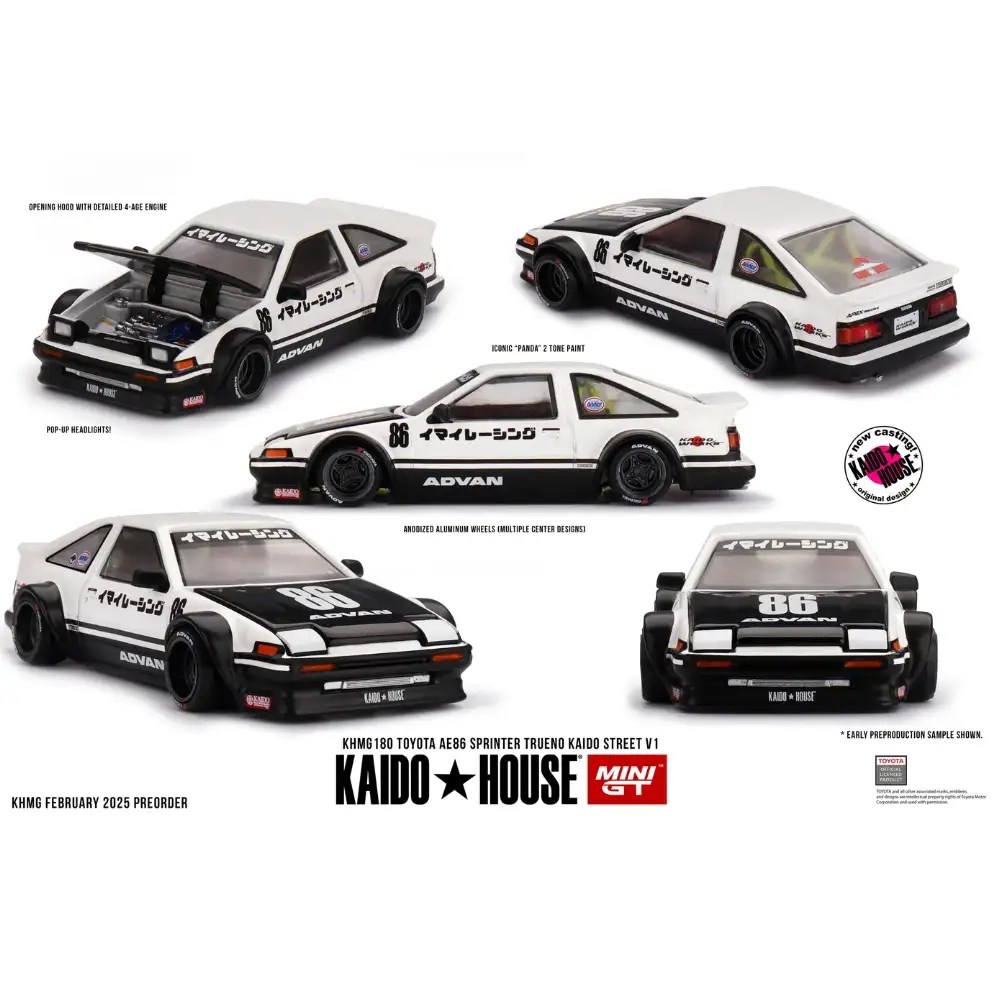 Mini GT KHMG180 Toyota AE86 Sprinter Trueno Kaido Street V1