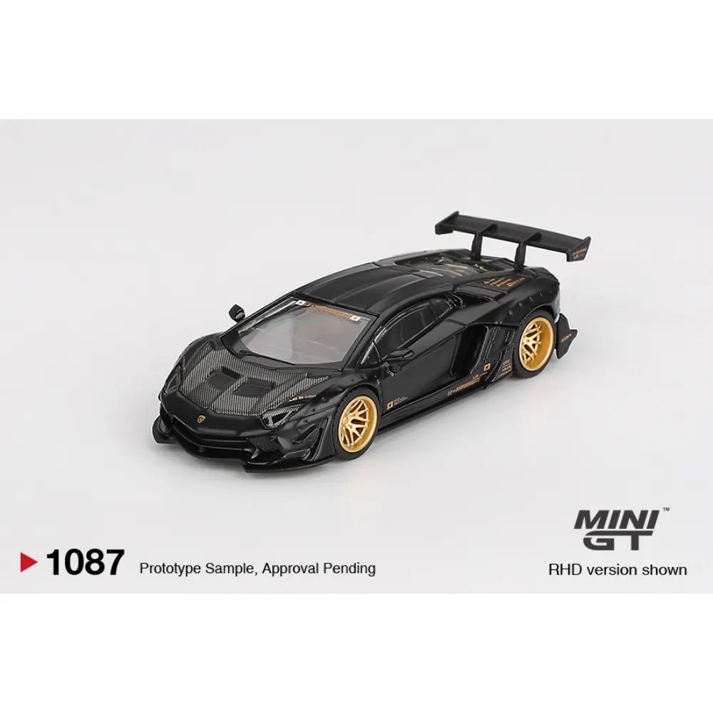 MINI GT 1087 Lamborghini Aventador SVJ Black Gold RHD
