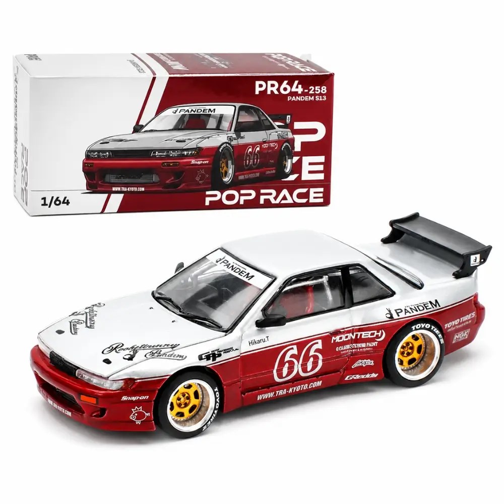 PANDEM仕様 ラジコンカー ホワイト/レッド POP RACE Pandem S13 Red White - Grover Techno