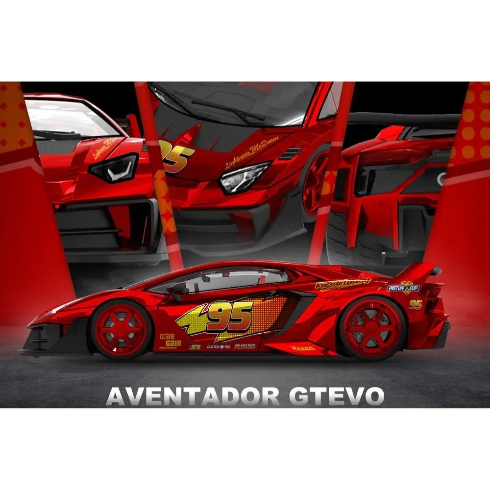 Cool Car Lamborghini GTEVO Lightning McQueen Livery