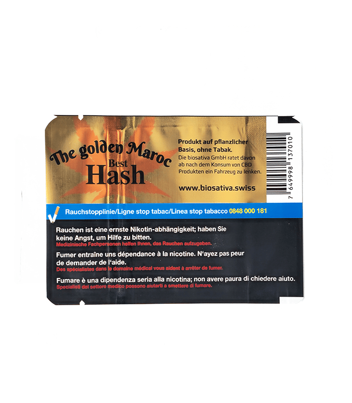 Hasch CBD 2g - Bio Sativa Swiss Best Hash Golden Maroc
