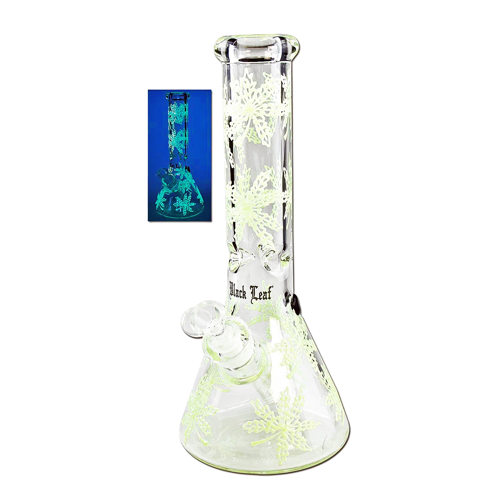 Black Leaf Leaf painted Bong beaker 32cm