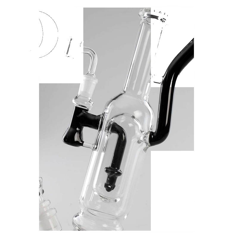 Black Leaf Double Track Bong avec 2 Embouts 40cm