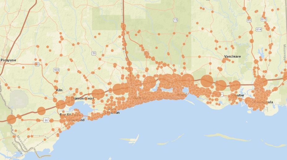 Traffic Count Map Gulf Regional Planning Commission Traffic Count Map 