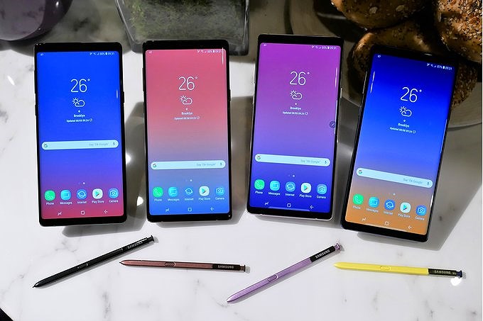Samsung Galaxy Note 9 so gang cung Note 8 va iPhone X 