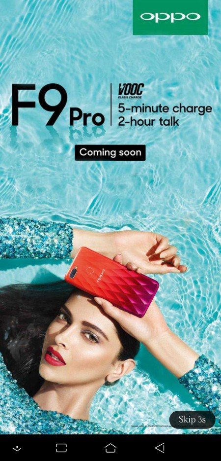 Oppo F9 Pro khoe thiết kế và khả năng sạc nhanh VOOC