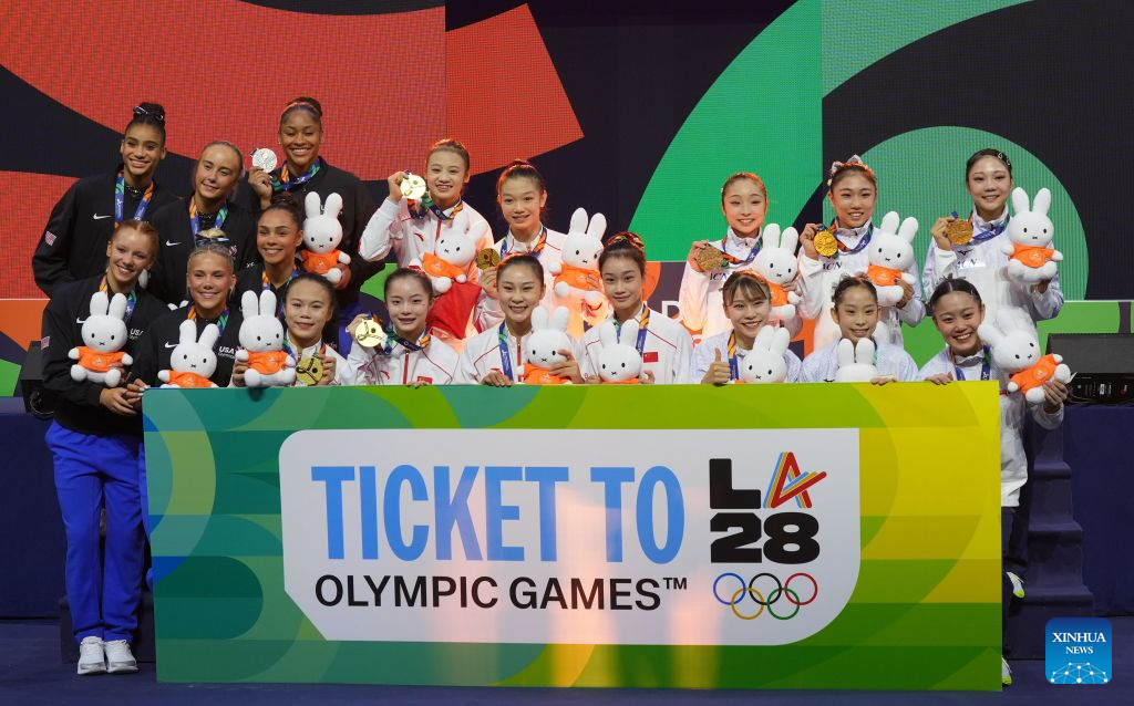 China edges U.S. for first women’s team world gymnastics title in 20 years