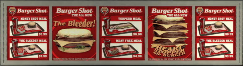 Burger Shot Grand Theft Wiki The GTA Wiki BurgerShot GTAIV Menu 