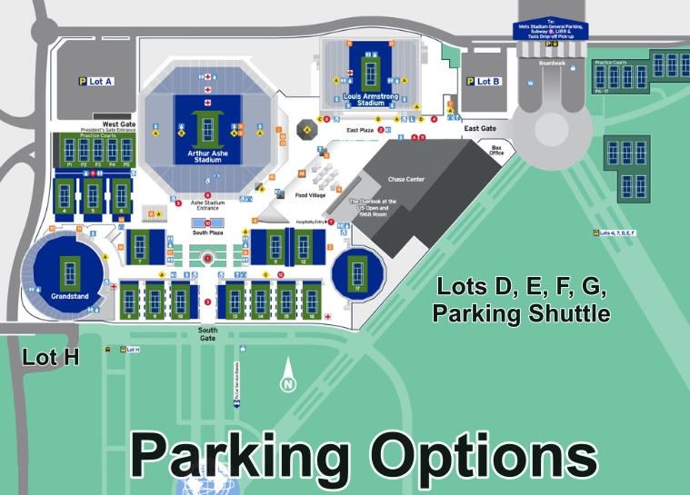US Open Seating And Ticket Guide ESeats Seating Guides US Open Parking Map 