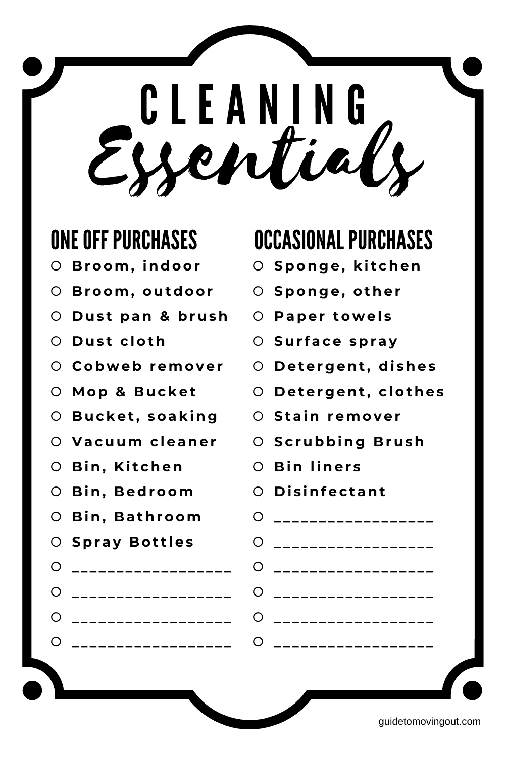 Cleaning Essentials Guide To Moving Out