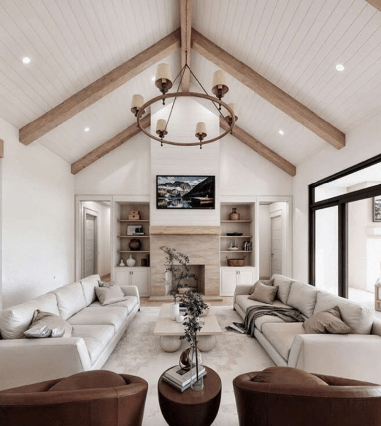 Living Room Remodel With Vaulted Ceiling