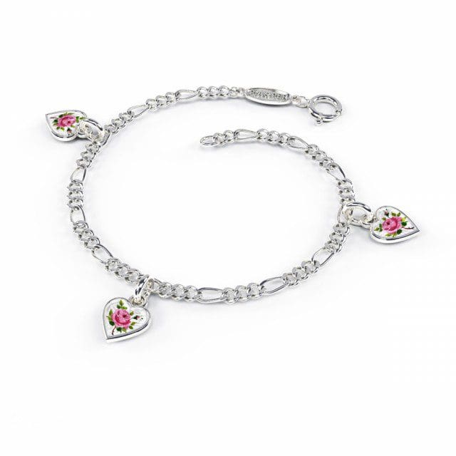 Charms-armbånd i Sølv, Rosemotiv