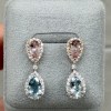 Teardrop Swing モルガナイト×アクアマリンピアス