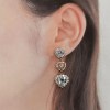 Trio heart アクアマリン×モルガナイトピアス