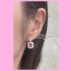 ピンクサファイア レクタピアス ダイヤモンド