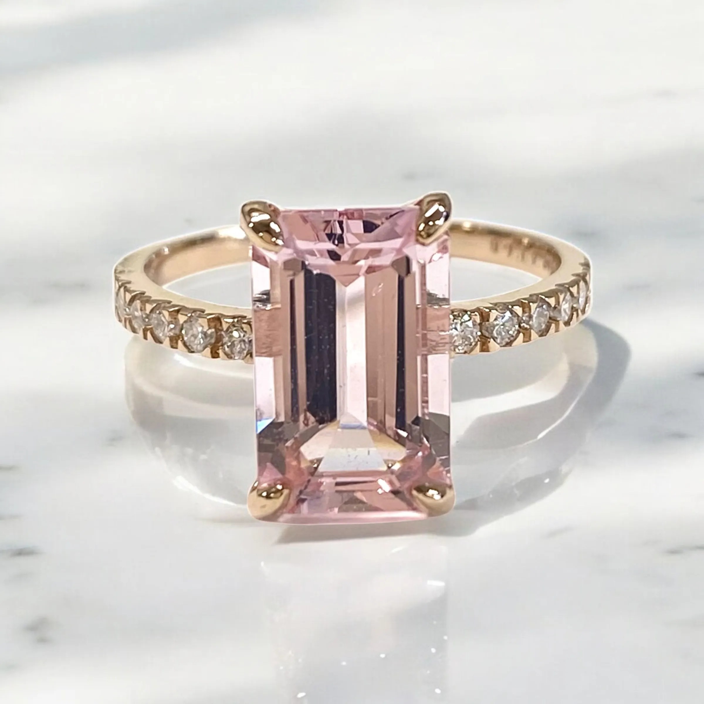 ハートシェイプモルガナイト JC220☆高級 モルガナイト1.23ct ダイヤ 