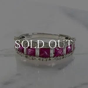 ルビー ハーフエタニティリング