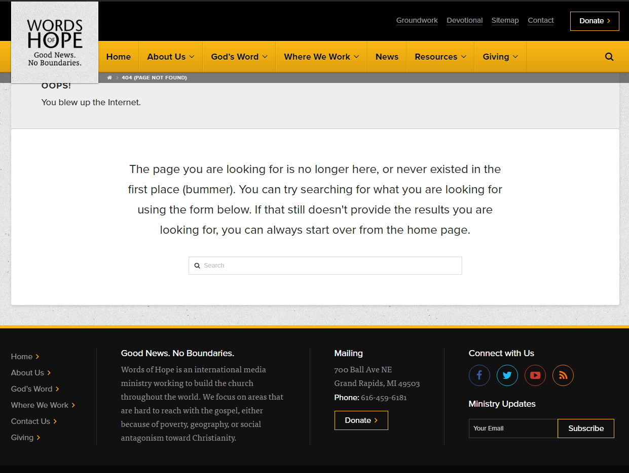 404 page