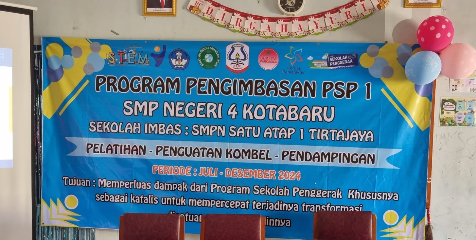 PELATIHAN DI SMPN SATAP 1 TIRTAJAYA   KEGIATAN PENGIMBASAN KE_1 SEKOLAH IMBAS SMPN 4 KOTABARU TAHUN 2024