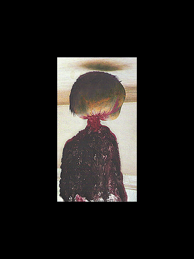 “Self Portrait” (2011). Oil on paper. 6,8 x 4,1 cm.