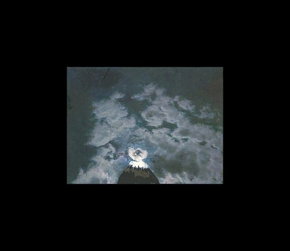 “Clown in the Storm” (2012). Oil and acrylic on paper. 4,8 x 6,4 cm.