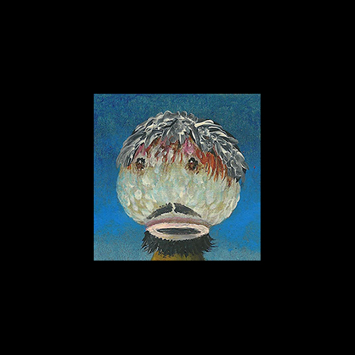 “The Onion Boy” (2016). Acrylic painting on paper. 5,5 cm x 5,5 cm.