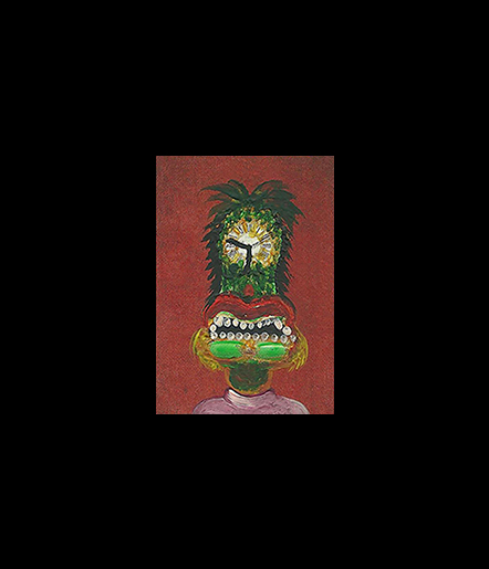 “Cyclops Concerned About What Time Is It” (2016). Acrylic painting on paper. 5,3 cm x 3,6 cm.