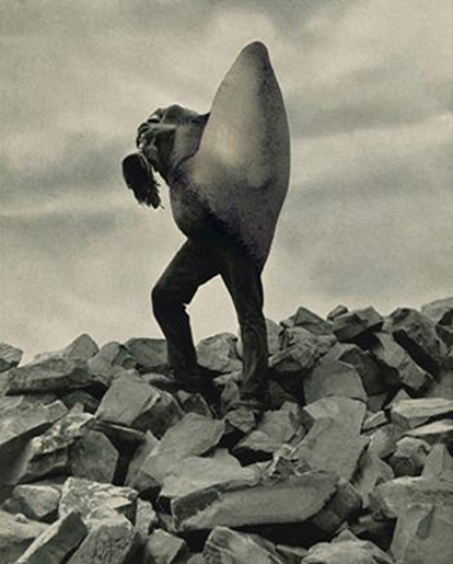 El hombre de la bolsa (The Sack Man, 1999) · collage, ink, pencil and oil pastel