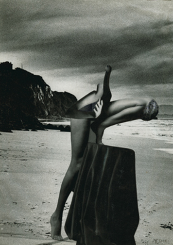 Vacaciones de una mujer-pájaro (Holidays of a Bird-Woman, 1999) · collage, ink, pencil and oil pastel