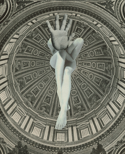 Ella me hipnotizó (She Hypnotised Me, 1999) · collage, ink, pencil and oil pastel