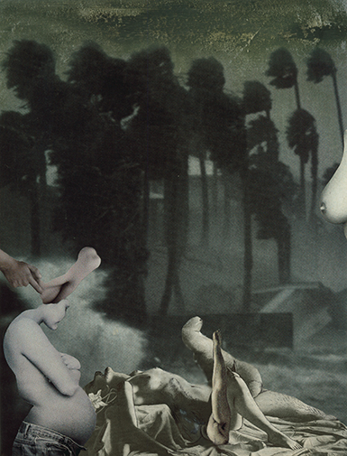 Las catástrofes siempre pasan (Catastrophes Are Always Passing Away, 1999/2000) · collage, ink, pencil and oil pastel