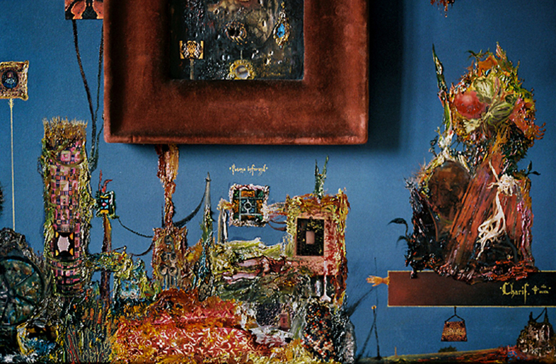 [Detail of] Tragedia Celeste (Celestial Tragedy, 2003-2006) · Oil, fire and mixed media on canvas · 100 x 200 cm
